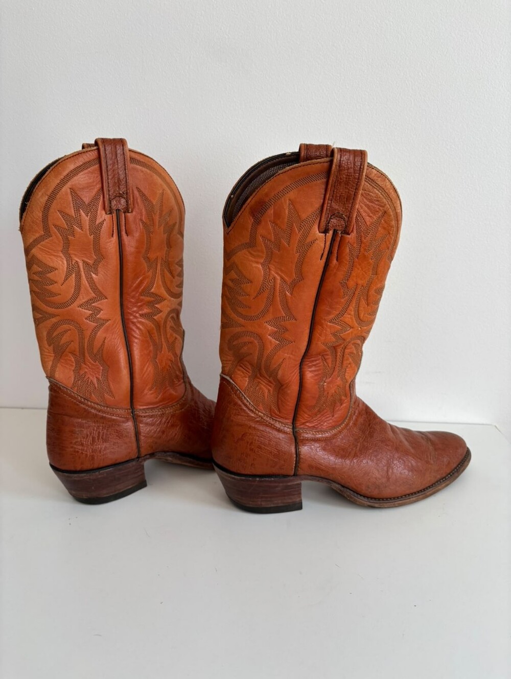 Boulet Western Cowgirl Boots Tan Leather 9.5 Canada